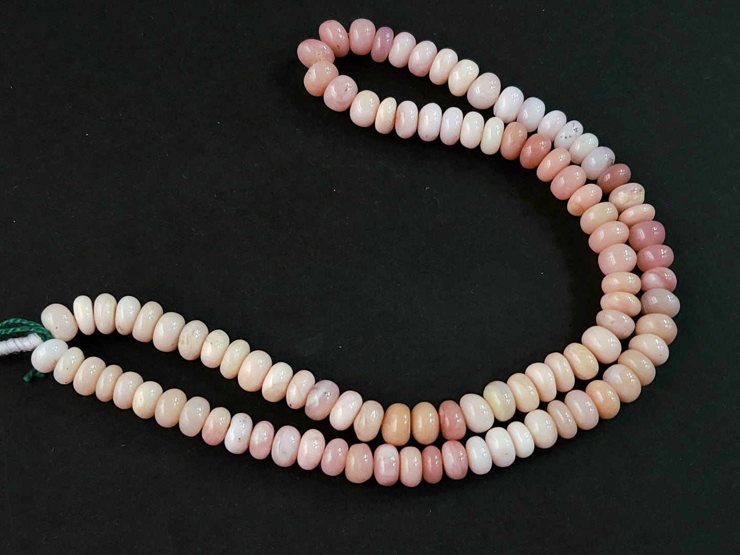 Natural Pink Opal Smooth Rondelle Beads