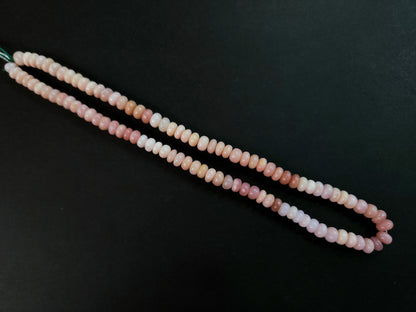 Natural Pink Opal Smooth Rondelle Beads