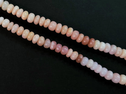 Natural Pink Opal Smooth Rondelle Beads