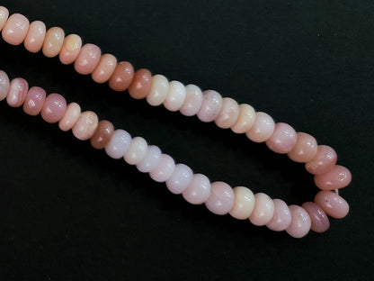 Natural Pink Opal Smooth Rondelle Beads