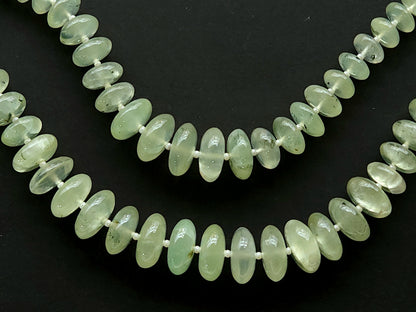 Natural Prehnite Smooth Rondelle Beads