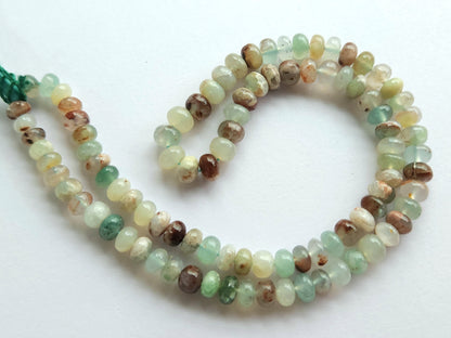 Natural Aquaplase Smooth Rondelle Beads