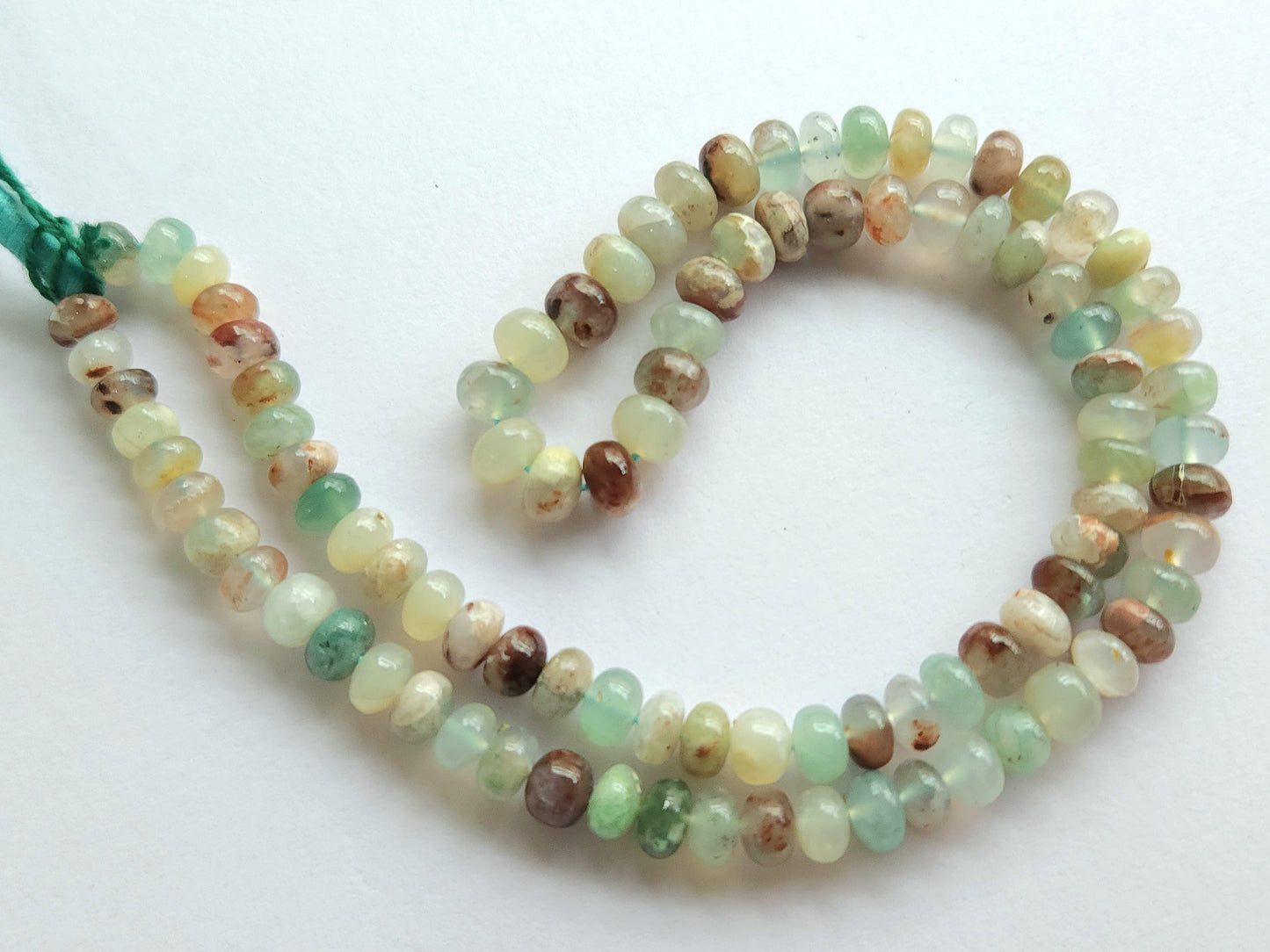 Natural Aquaplase Smooth Rondelle Beads