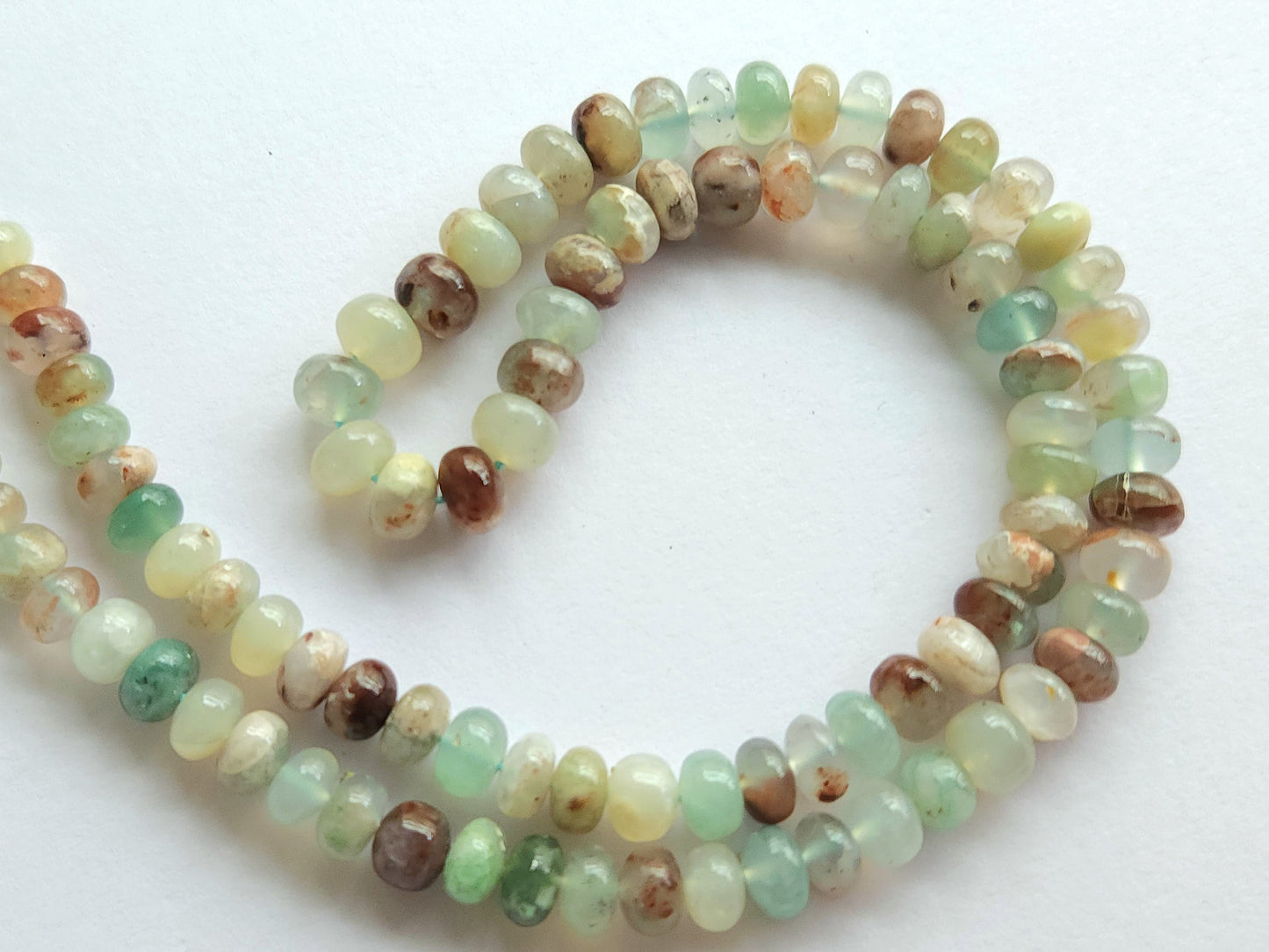 Natural Aquaplase Smooth Rondelle Beads