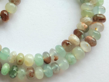 Natural Aquaplase Smooth Rondelle Beads