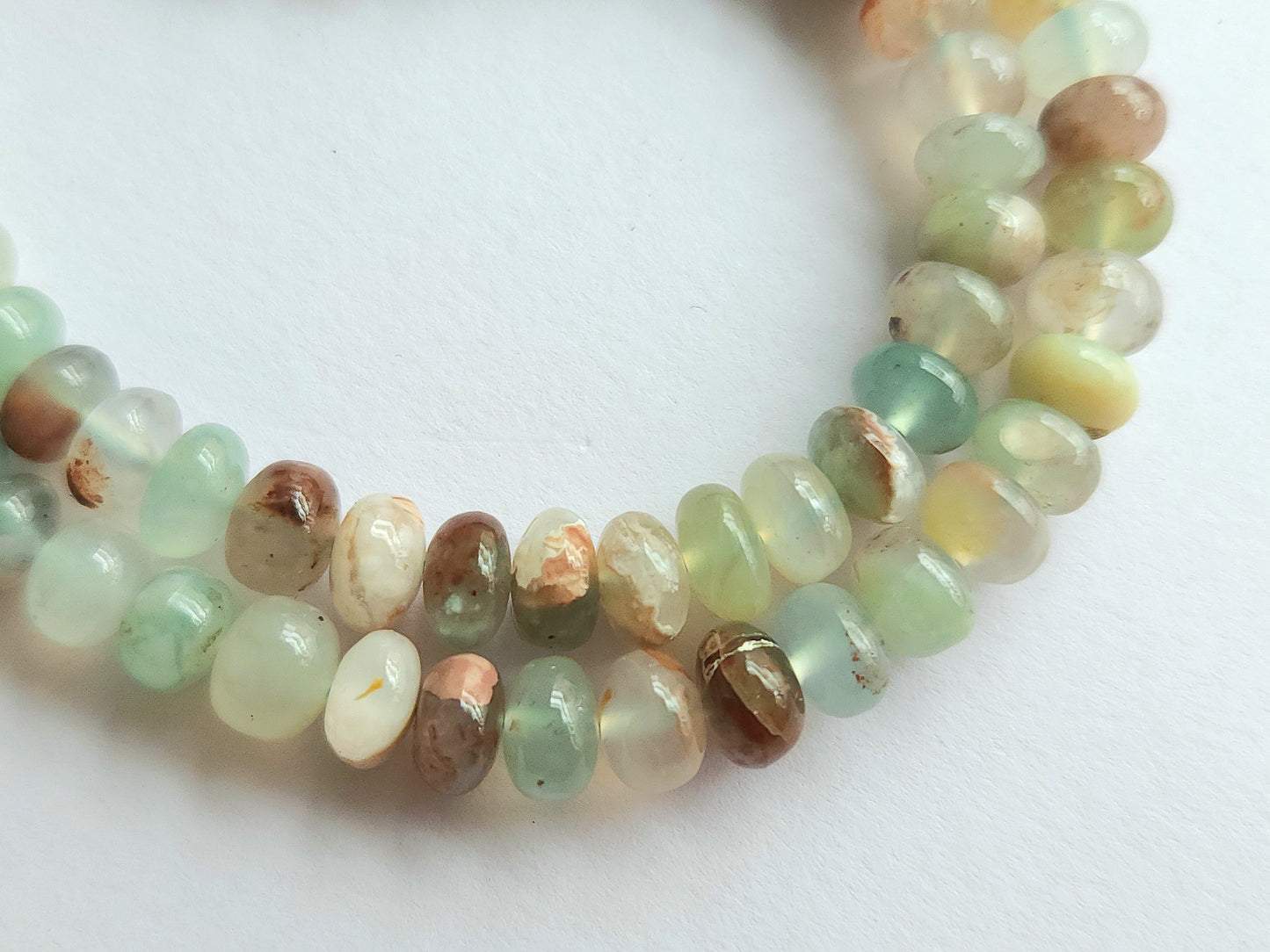 Natural Aquaplase Smooth Rondelle Beads