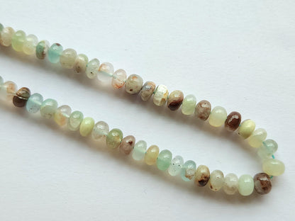 Natural Aquaplase Smooth Rondelle Beads
