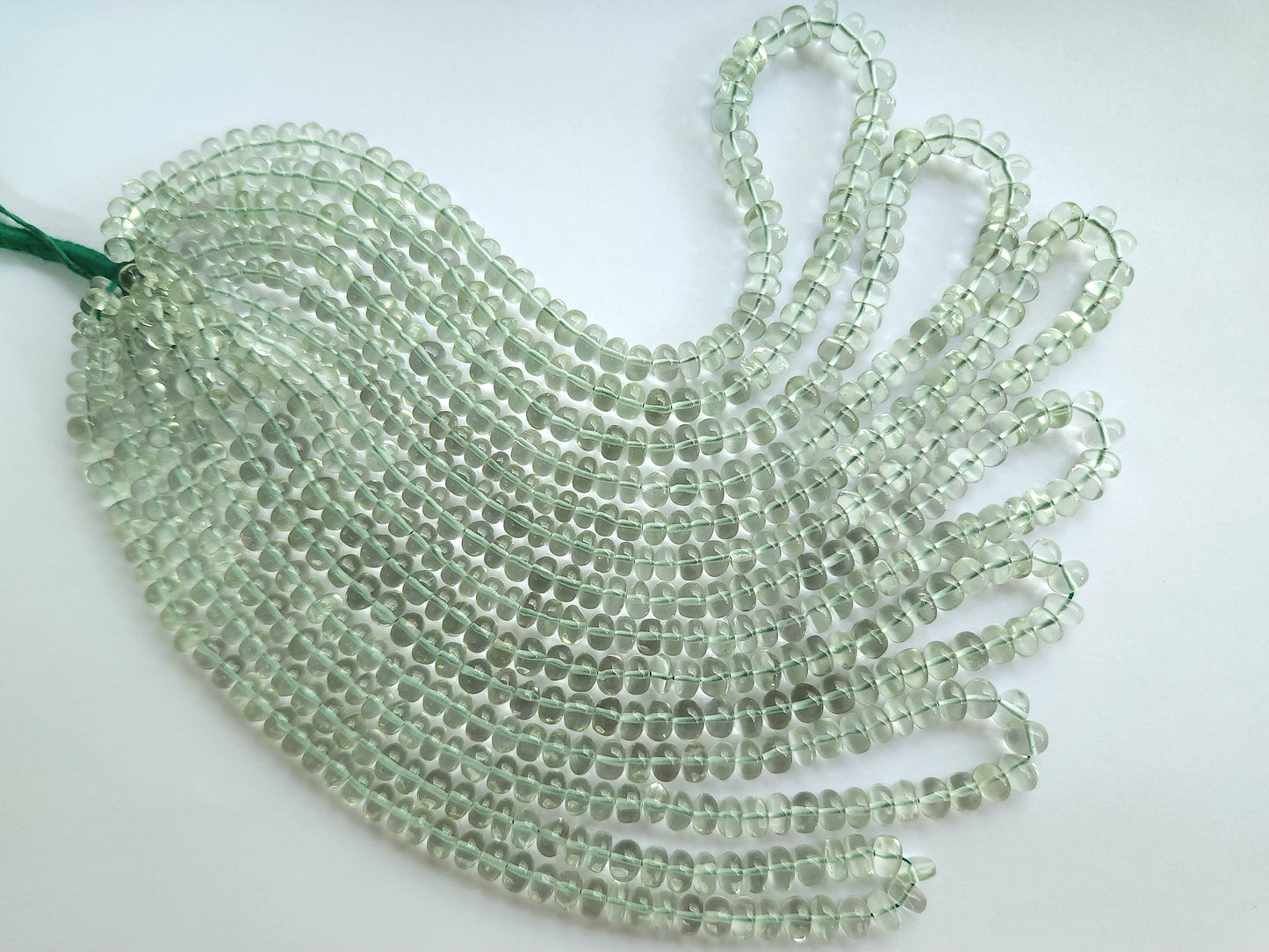 Green Amethyst Smooth Rondelle Beads