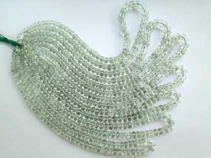 Green Amethyst Smooth Rondelle Beads