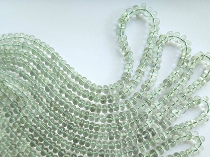 Green Amethyst Smooth Rondelle Beads