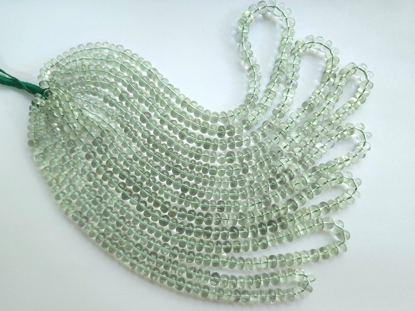 Green Amethyst Smooth Rondelle Beads