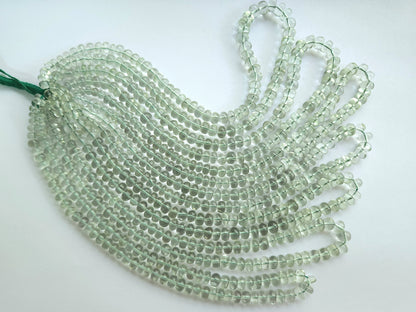 Green Amethyst Smooth Rondelle Beads