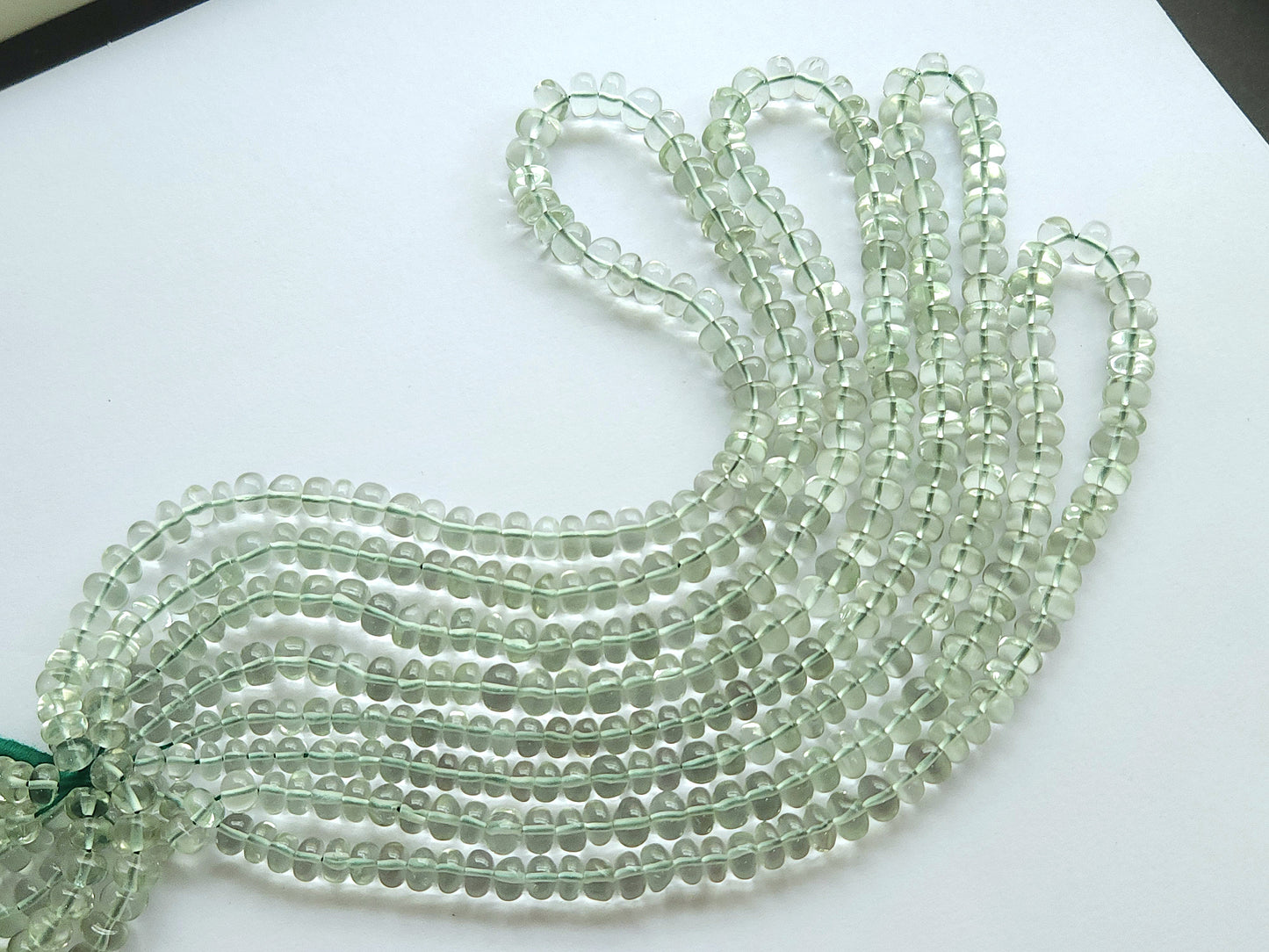Green Amethyst Smooth Rondelle Beads