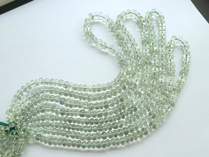 Green Amethyst Smooth Rondelle Beads