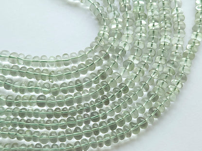 Green Amethyst Smooth Rondelle Beads