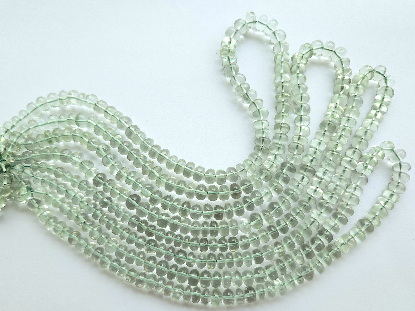 Green Amethyst Smooth Rondelle Beads
