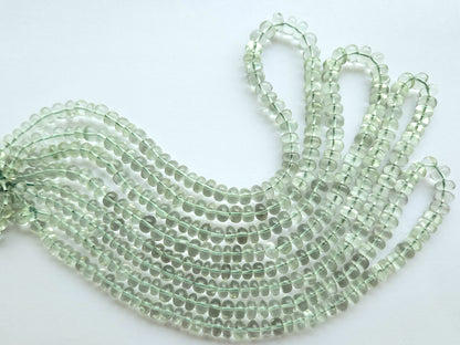 Green Amethyst Smooth Rondelle Beads
