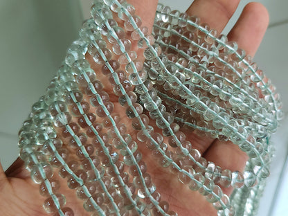 Green Amethyst Smooth Rondelle Beads
