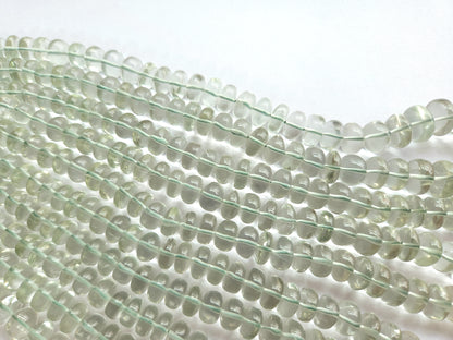 Green Amethyst Smooth Rondelle Beads