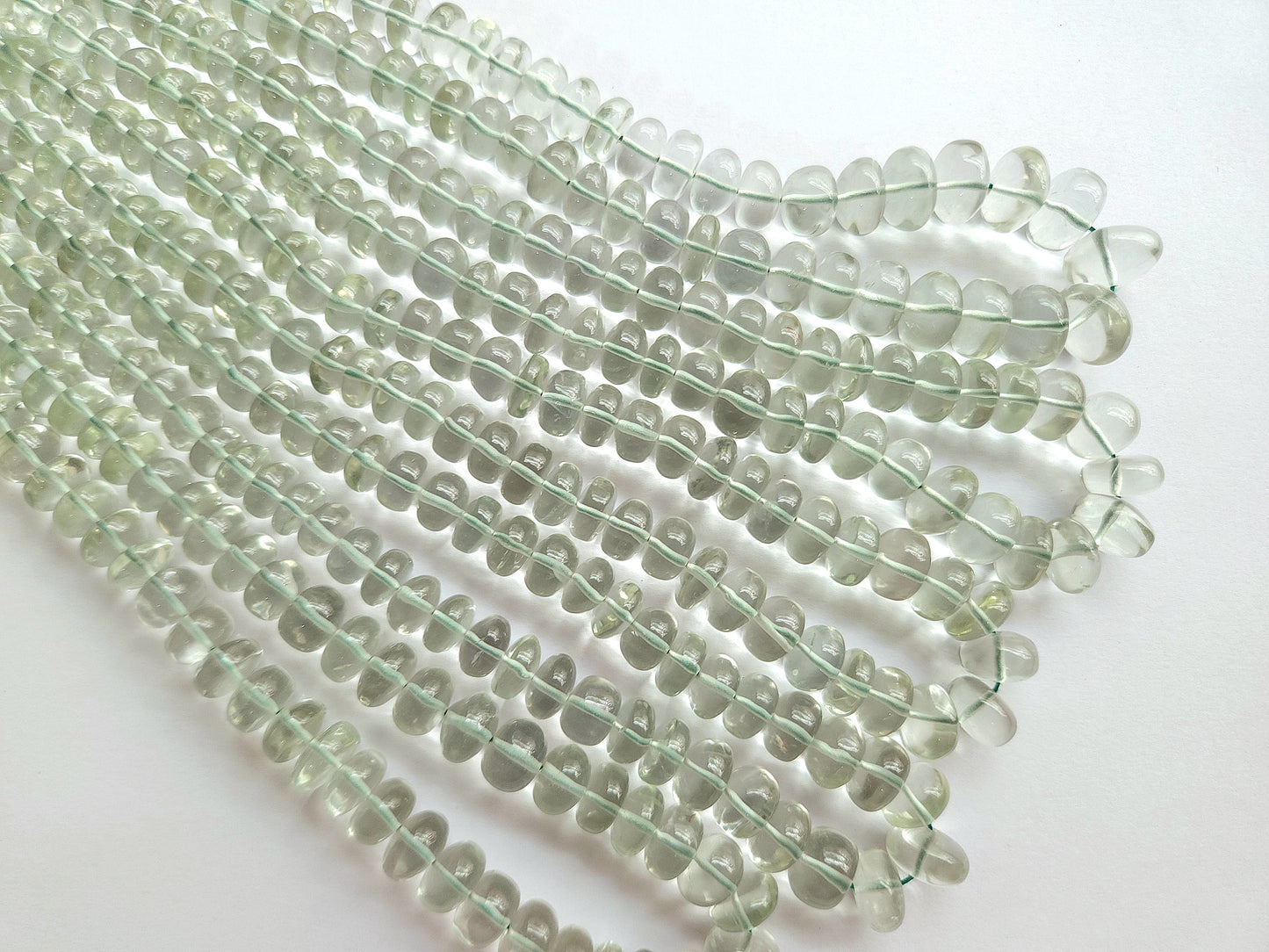 Green Amethyst Smooth Rondelle Beads