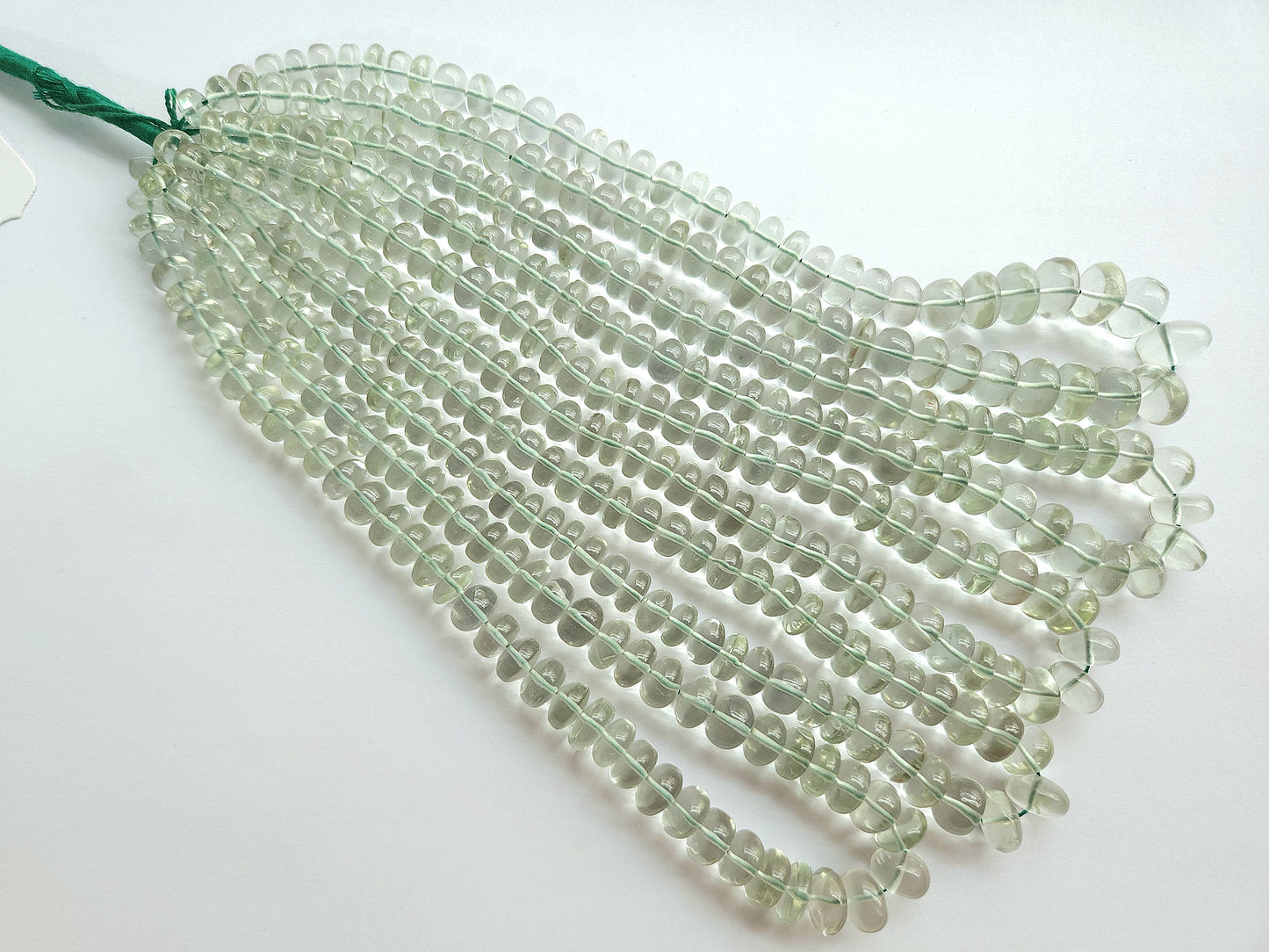 Green Amethyst Smooth Rondelle Beads