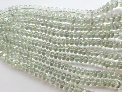 Green Amethyst Smooth Rondelle Beads
