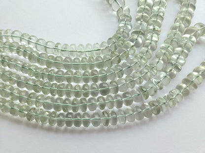 Green Amethyst Smooth Rondelle Beads