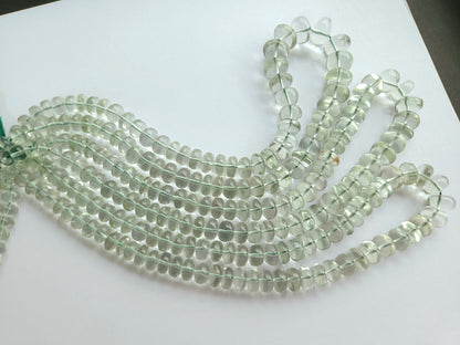 Green Amethyst Smooth Rondelle Beads