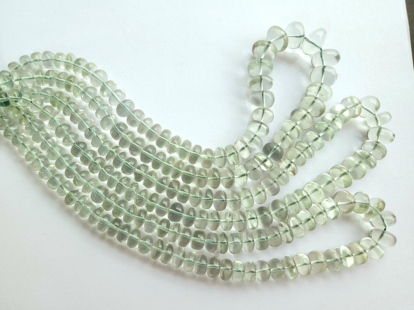 Green Amethyst Smooth Rondelle Beads