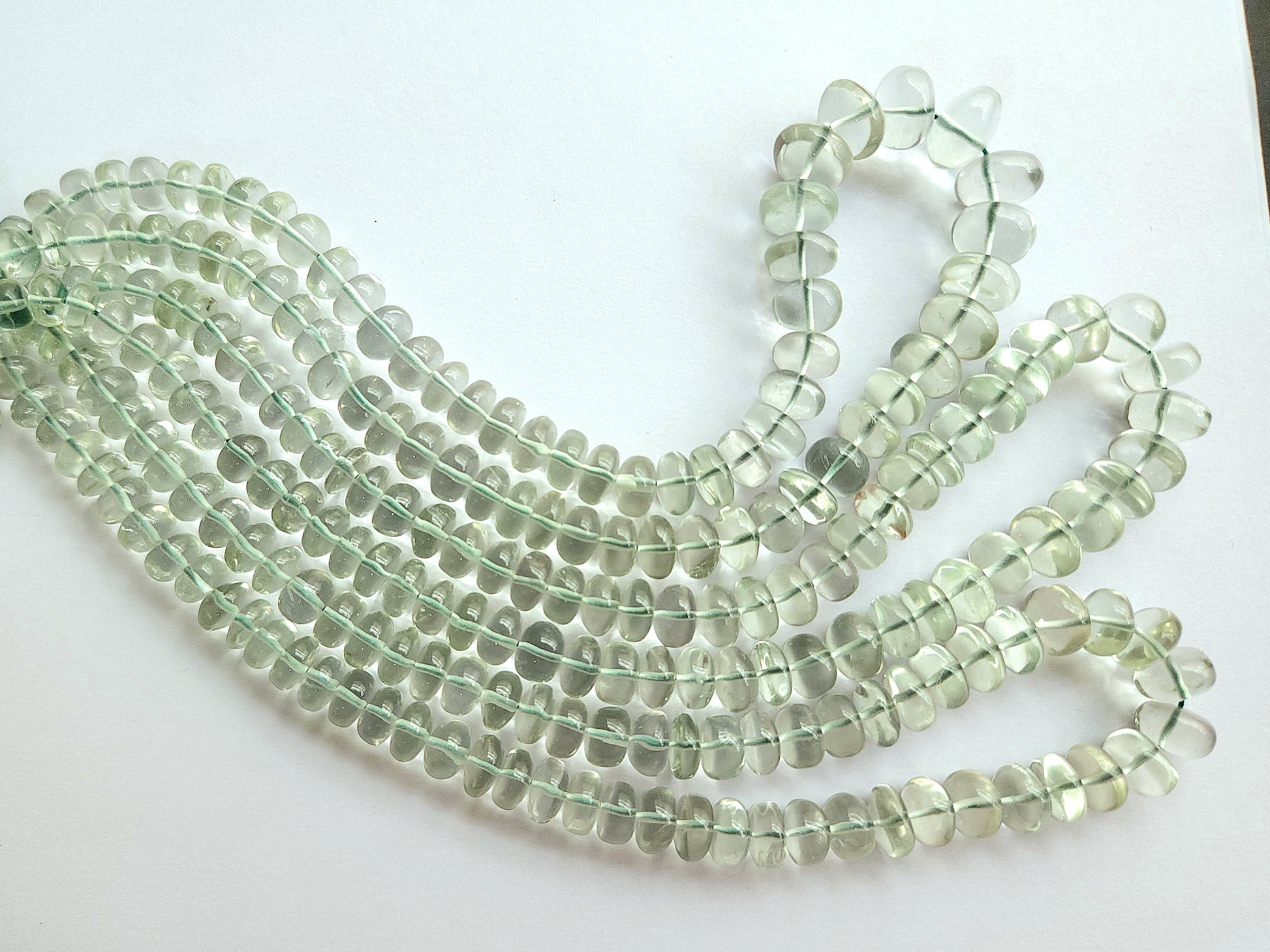 Green Amethyst Smooth Rondelle Beads