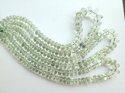 Green Amethyst Smooth Rondelle Beads