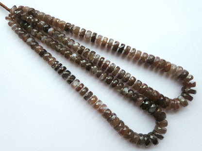 Chocolate Moonstone Faceted Heishi Beads