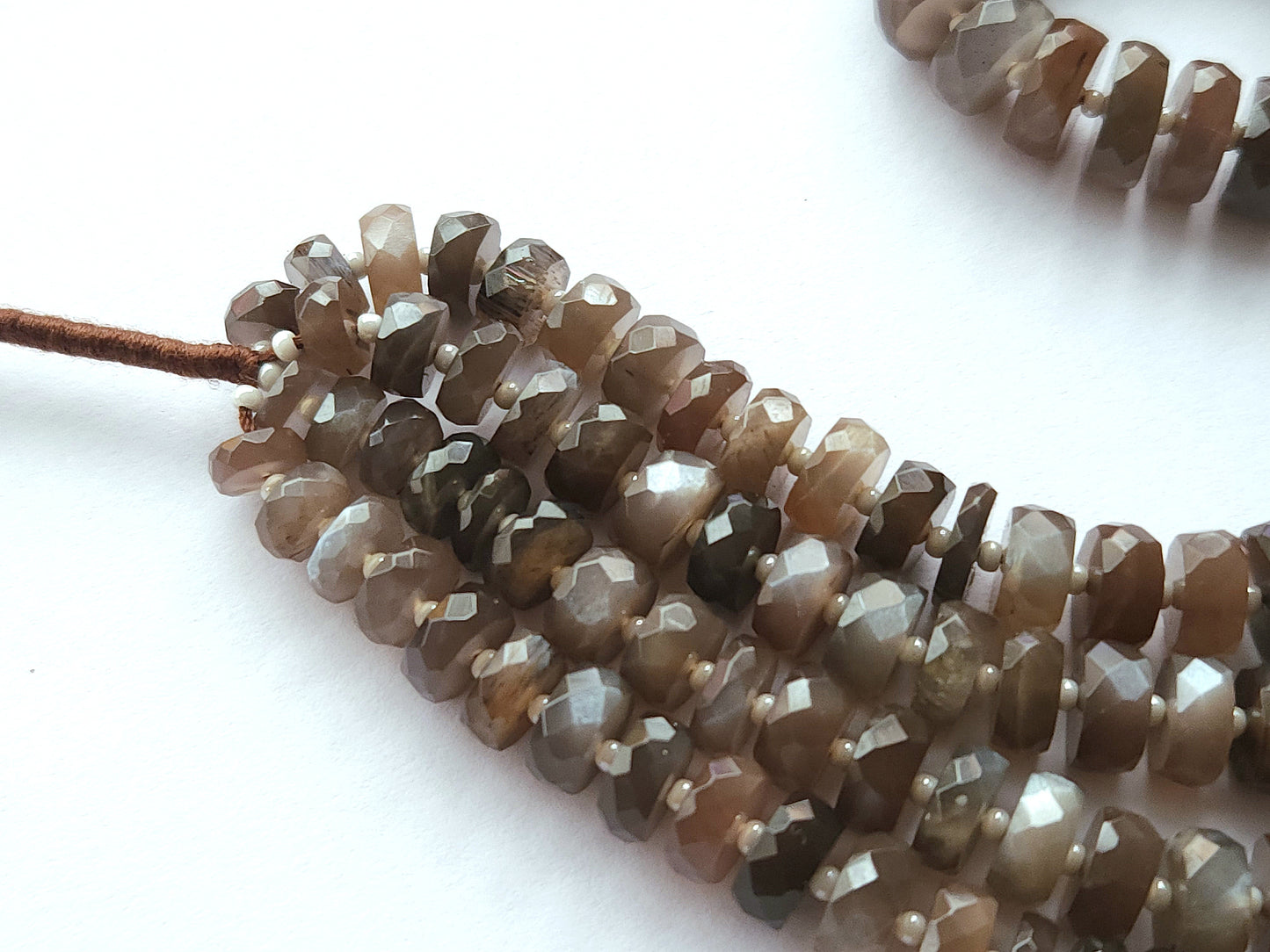Chocolate Moonstone Faceted Heishi Beads