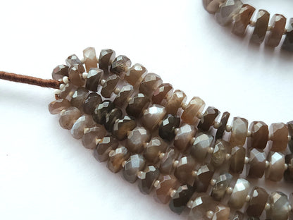 Chocolate Moonstone Faceted Heishi Beads