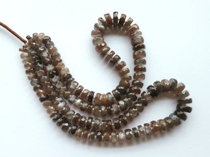 Chocolate Moonstone Faceted Heishi Beads