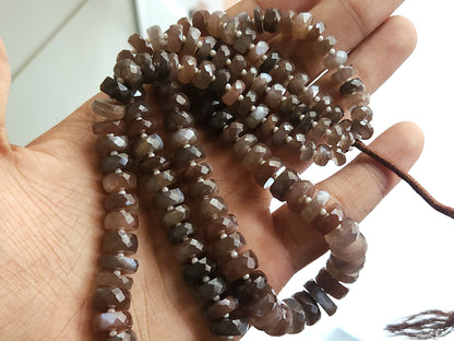 Chocolate Moonstone Faceted Heishi Beads