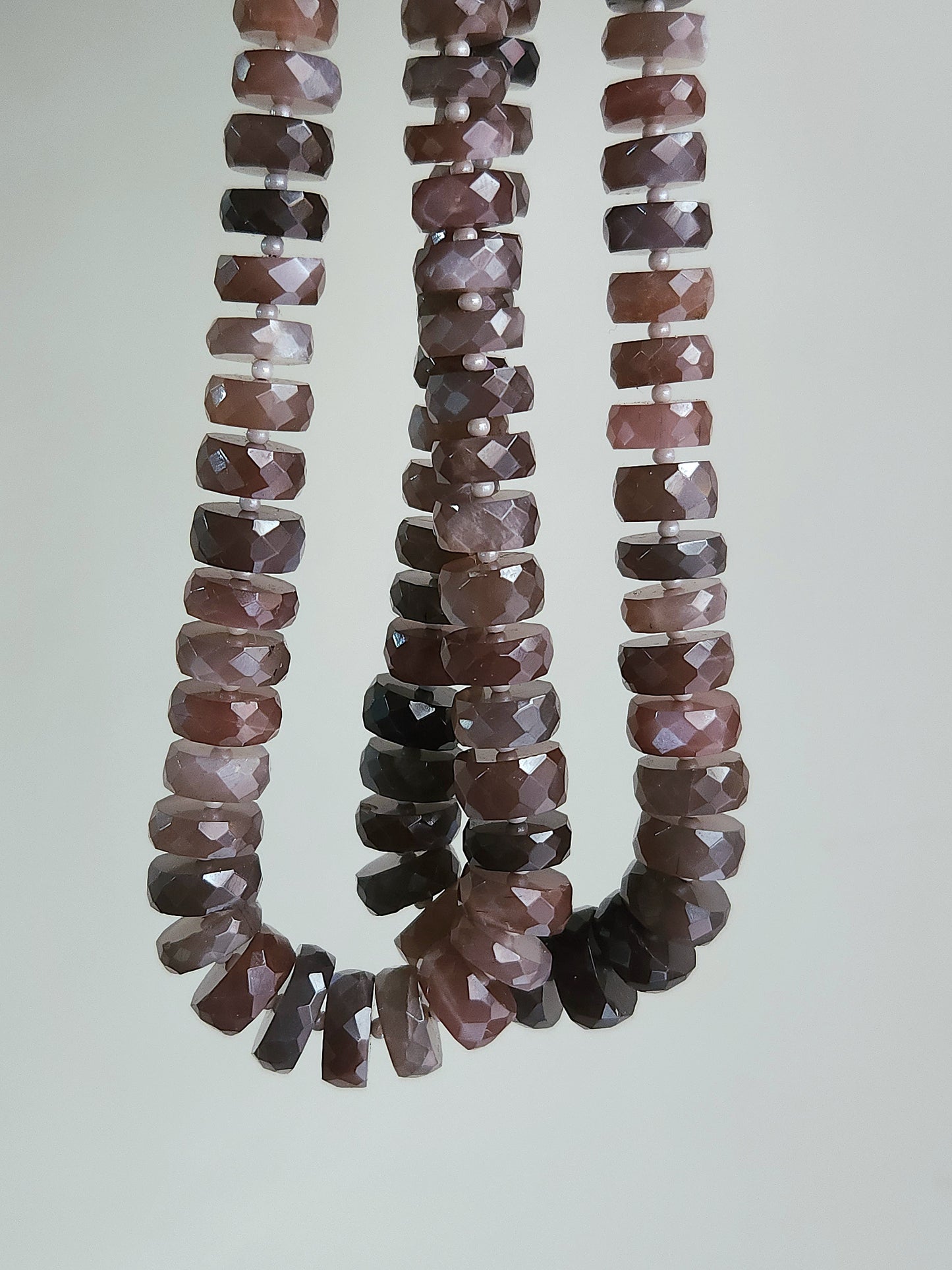 Chocolate Moonstone Faceted Heishi Beads