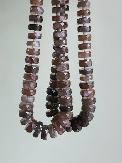 Chocolate Moonstone Faceted Heishi Beads