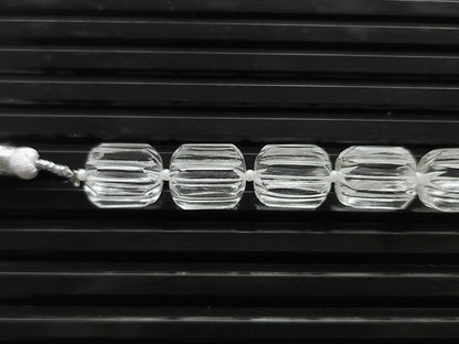 Natural Crystal Quartz Carved Barrel Beads