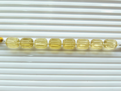 Natural Beer Quartz Carved Barrel Beads