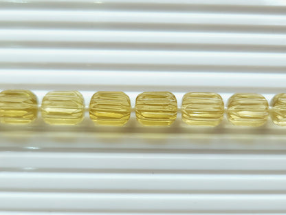 Natural Beer Quartz Carved Barrel Beads