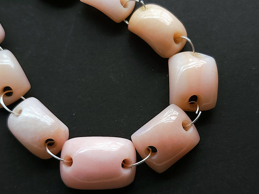 Natural Pink Opal Bridge Shape Beads