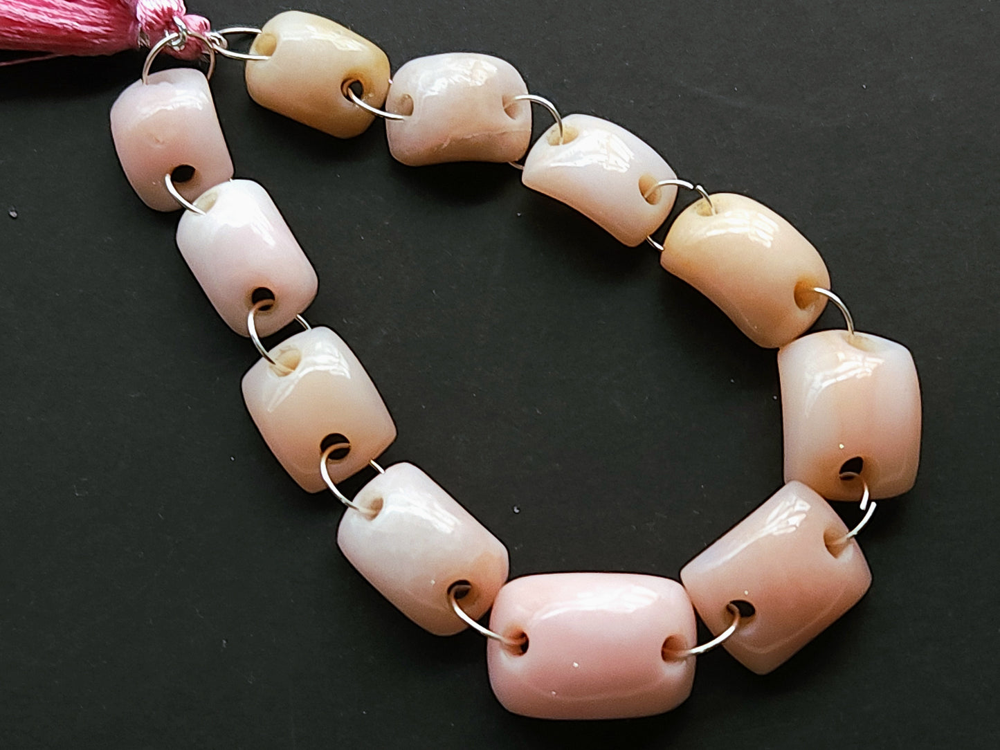 Natural Pink Opal Bridge Shape Beads