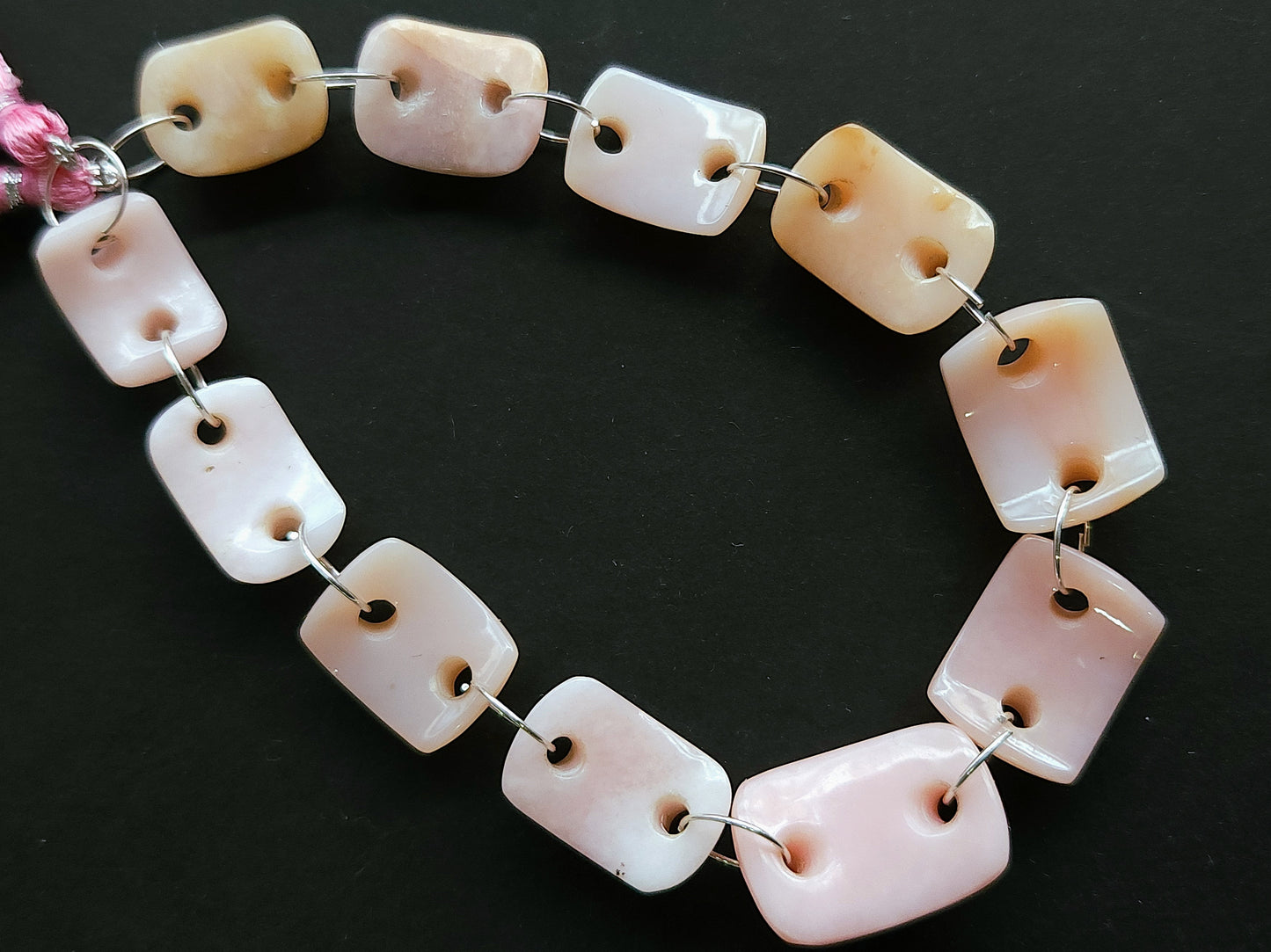Natural Pink Opal Bridge Shape Beads