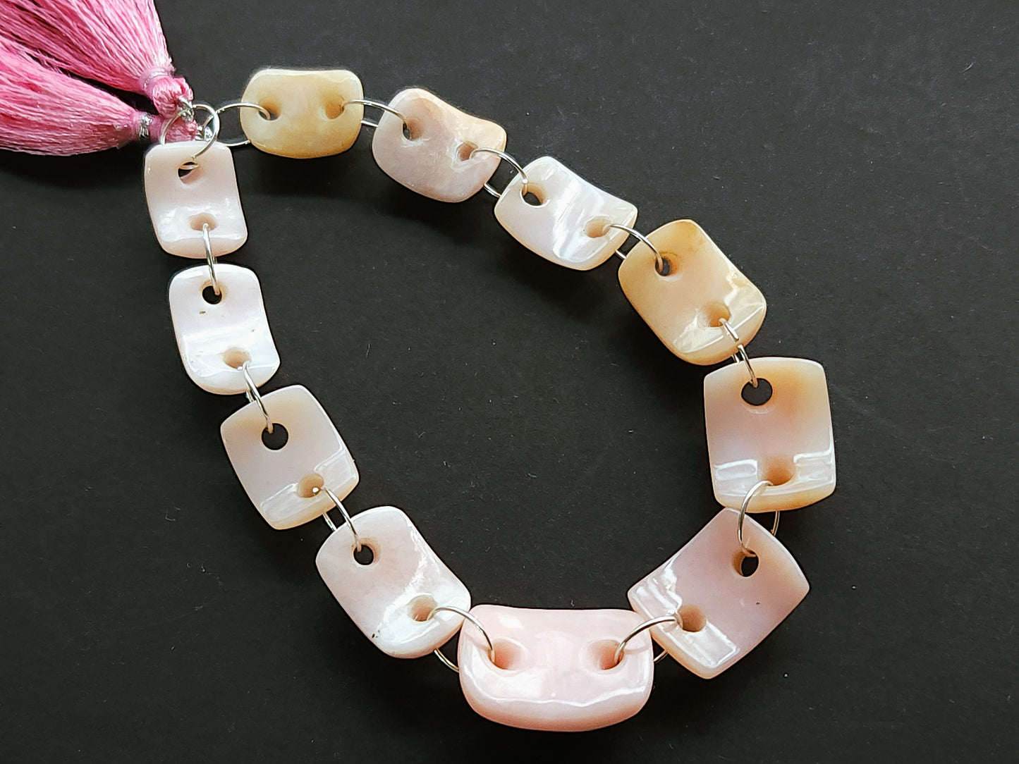 Natural Pink Opal Bridge Shape Beads