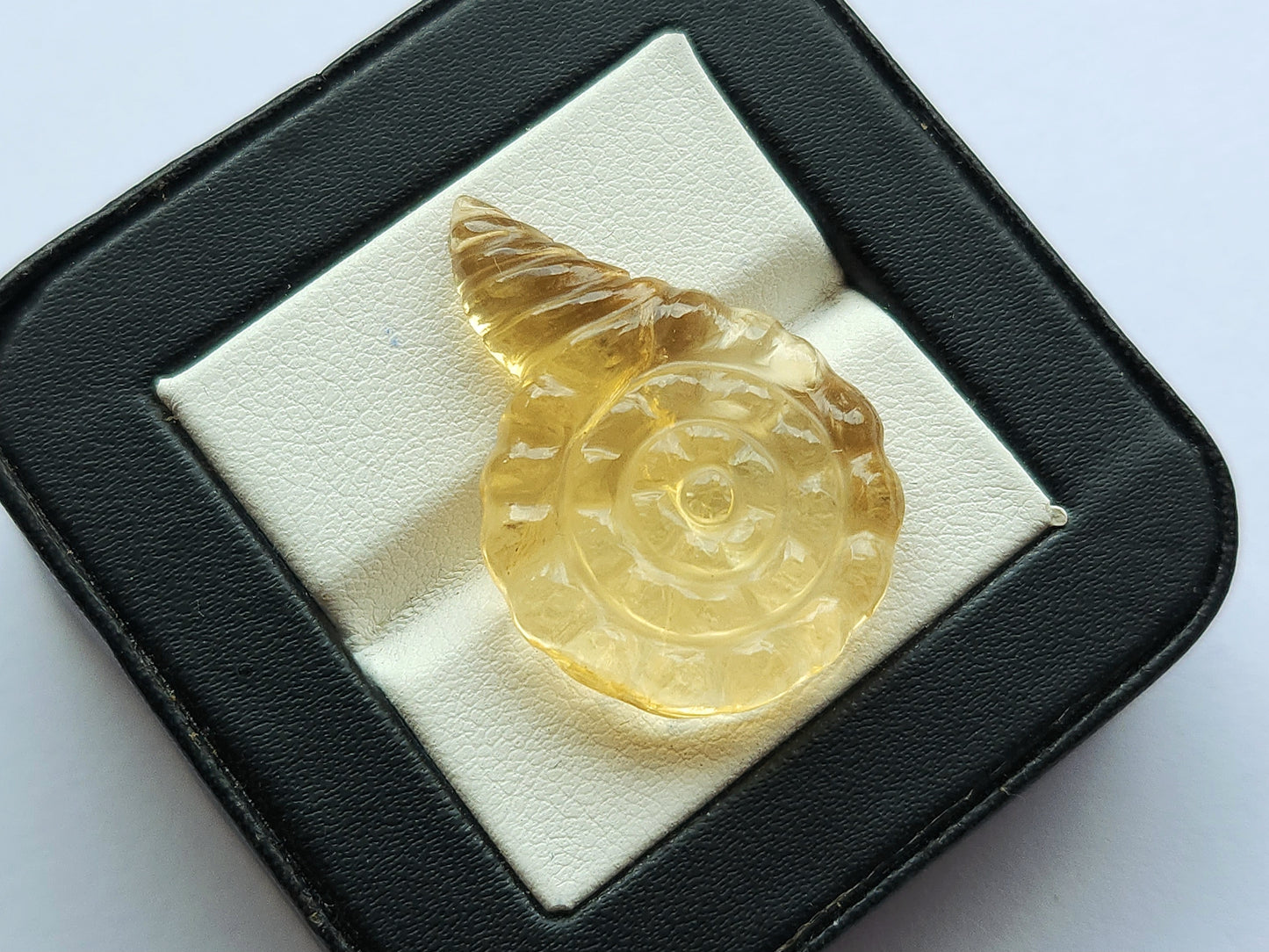 Natural Citrine Sea Shell Carving