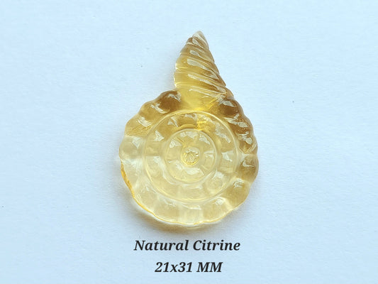 Natural Citrine Sea Shell Carving