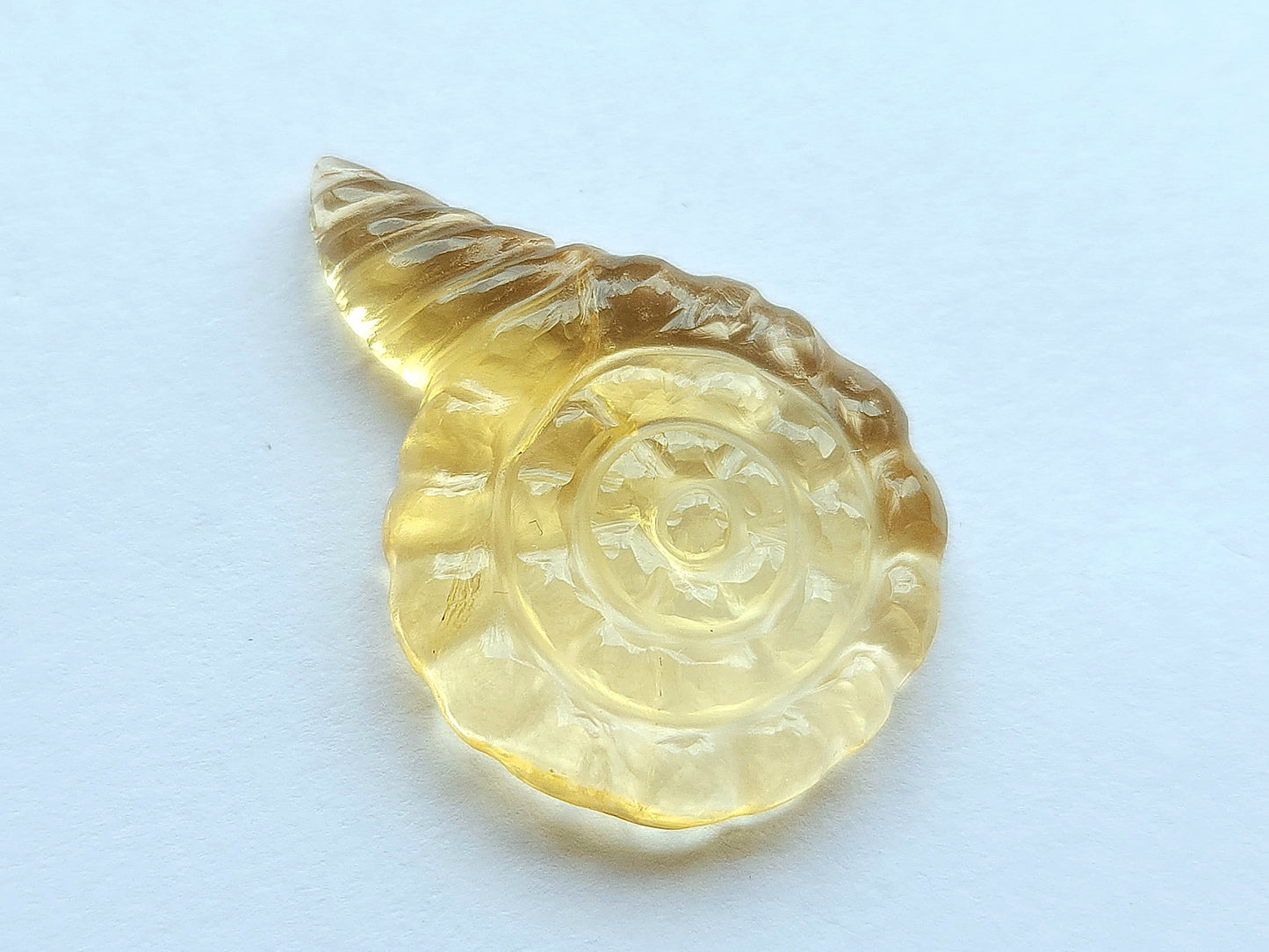 Natural Citrine Sea Shell Carving