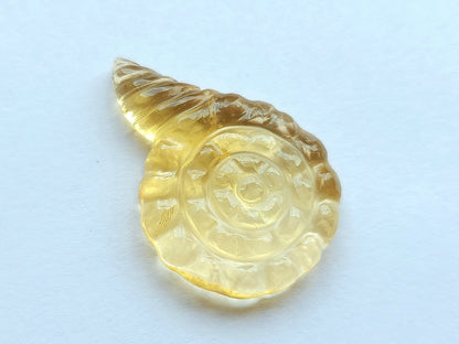 Natural Citrine Sea Shell Carving
