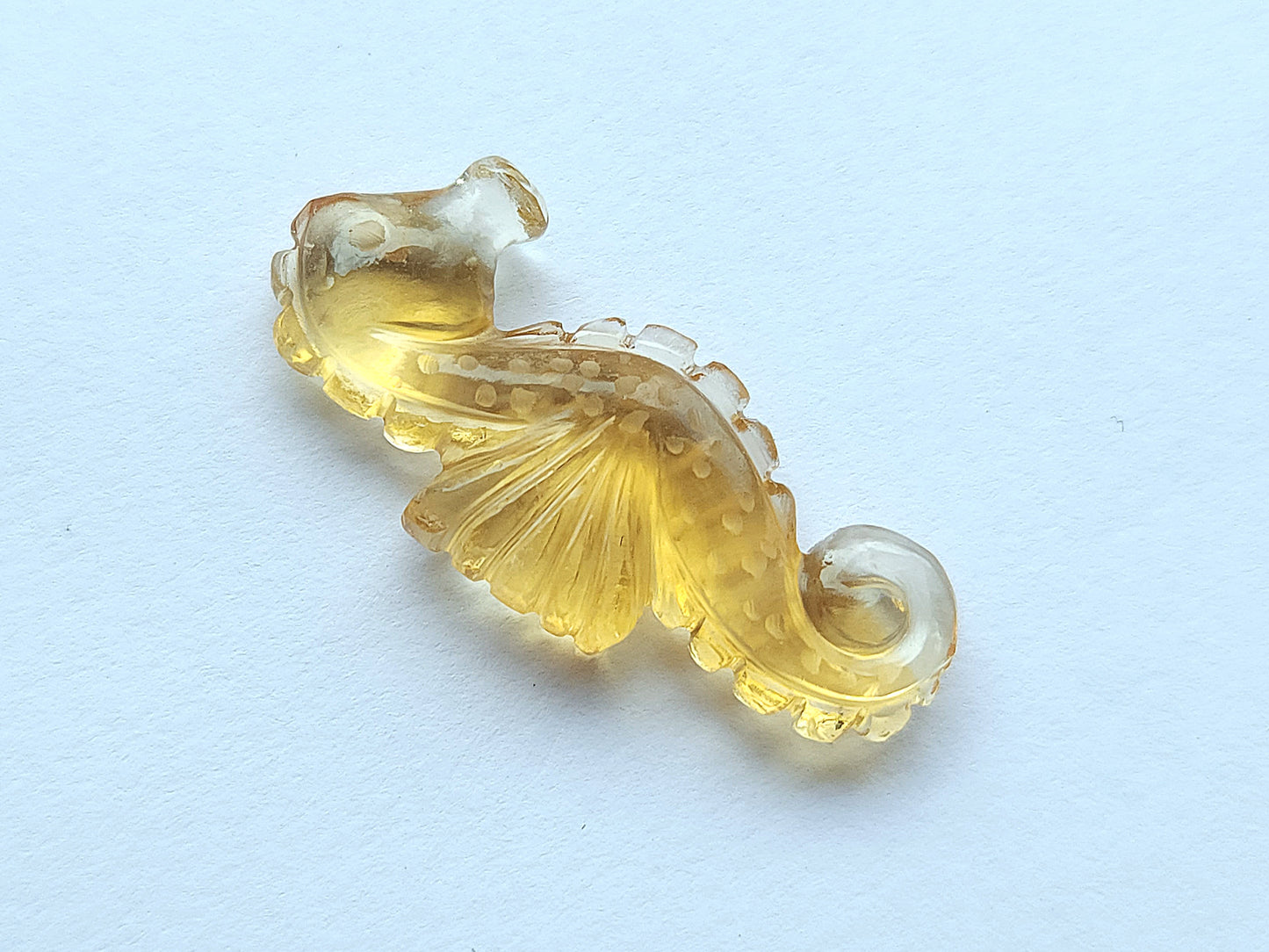 Natural Citrine Carved Sea Horse | Fish Carvings | Matching Pair